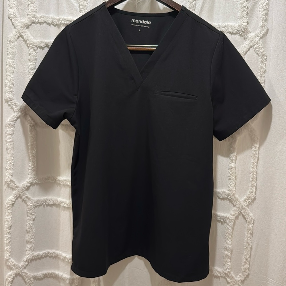 Mandala Women’s Black Scrub Top